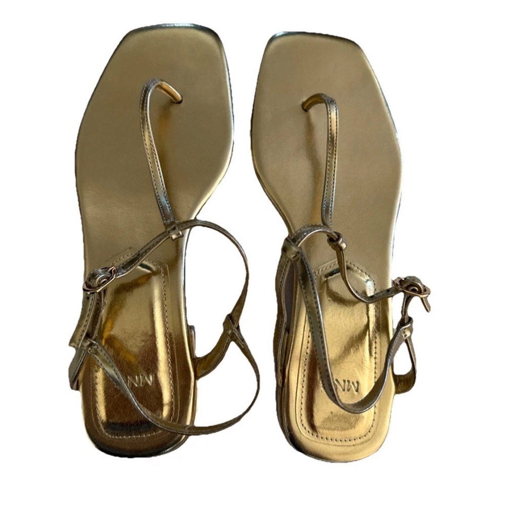 Mango MNG Gold Strappy Sandals